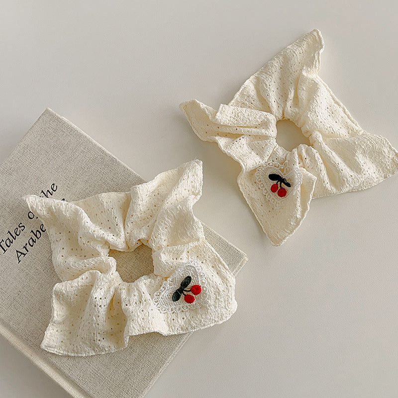Wholesale Cherry off-white fabric hollow square scarf headband